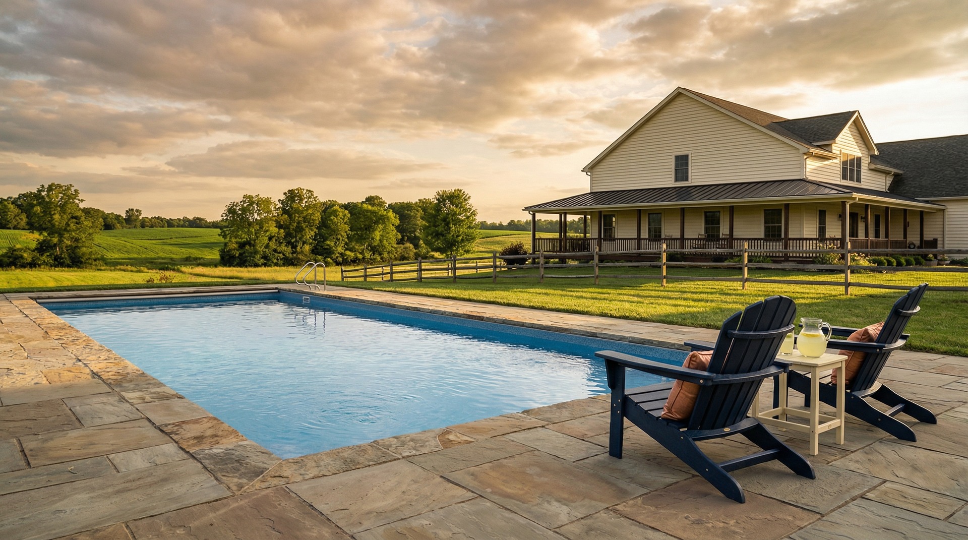Custom pool installation in Circleville, Ohio by Inception Pools